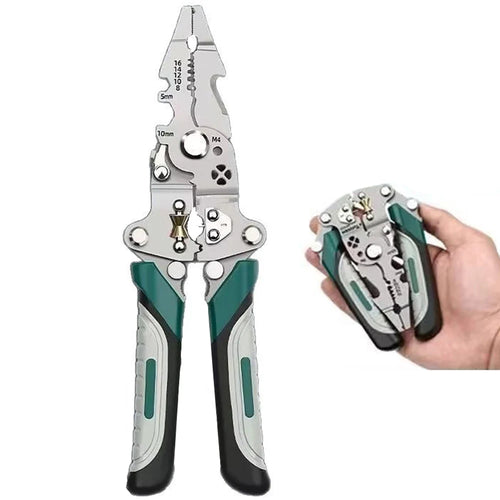Versatile Foldable Wire Stripper: Multi-Function Crimping Tool for Electricians and DIY Enthusiasts